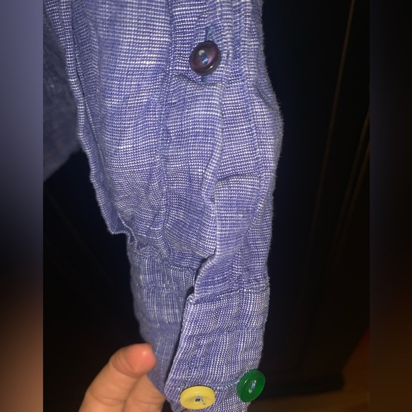 Linen Eton shirt size  15.5 slim - Picture 5 of 6